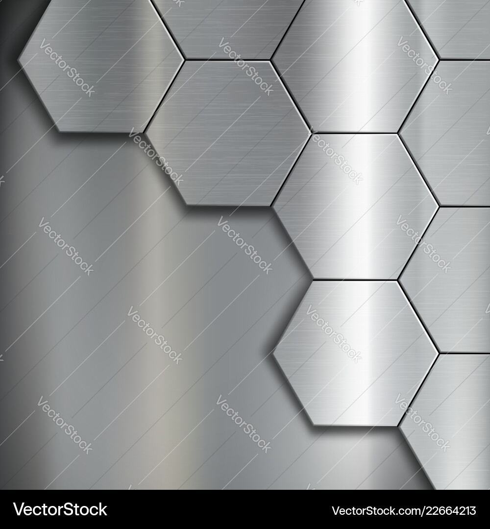 Brushed Steel Hexagon Texture Vector Image