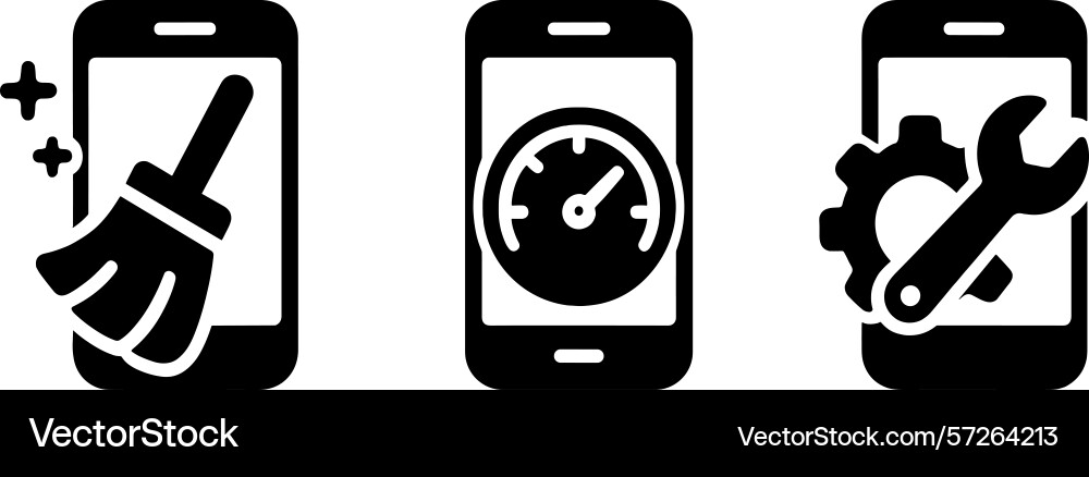 Cleaning and optimizing mobile devices Cleaning and optimizing mobile devices vector image