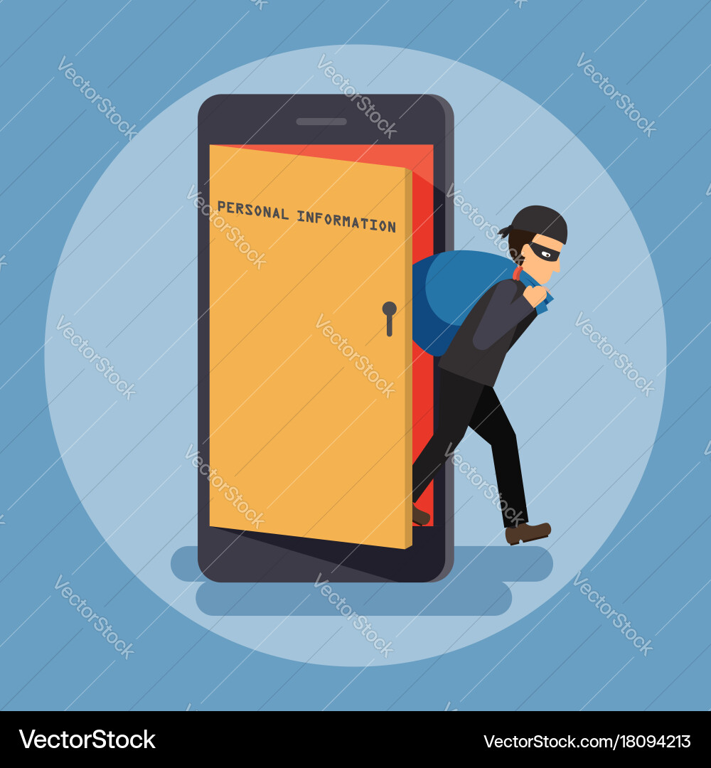 Cyber security and crime concept Vector Image