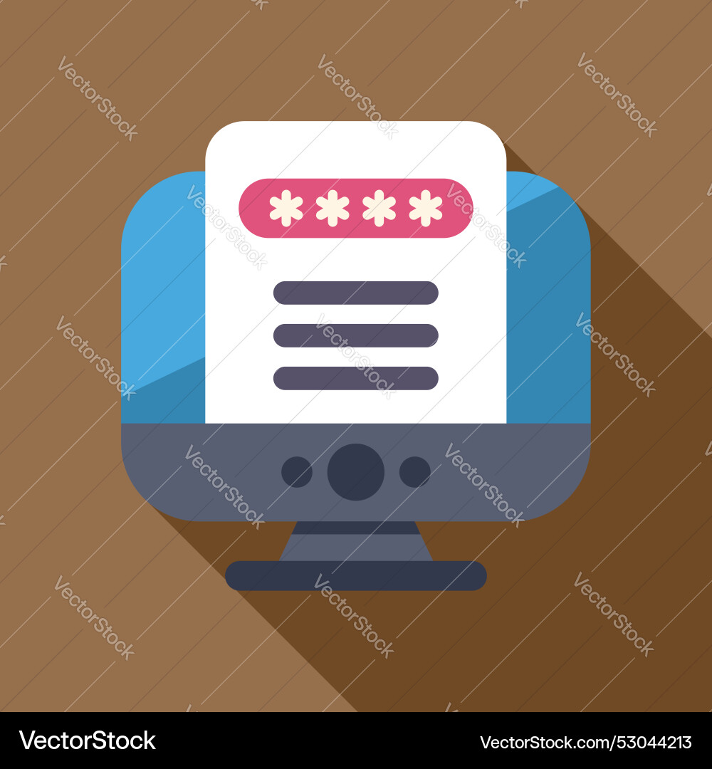 Desktop computer displaying password protected Desktop computer displaying password protected vector image