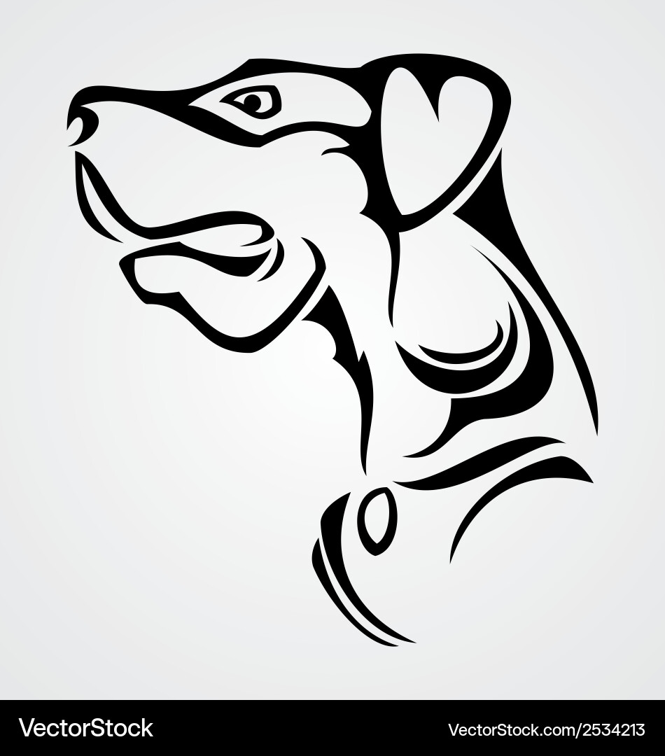 Dog tattoo vector image