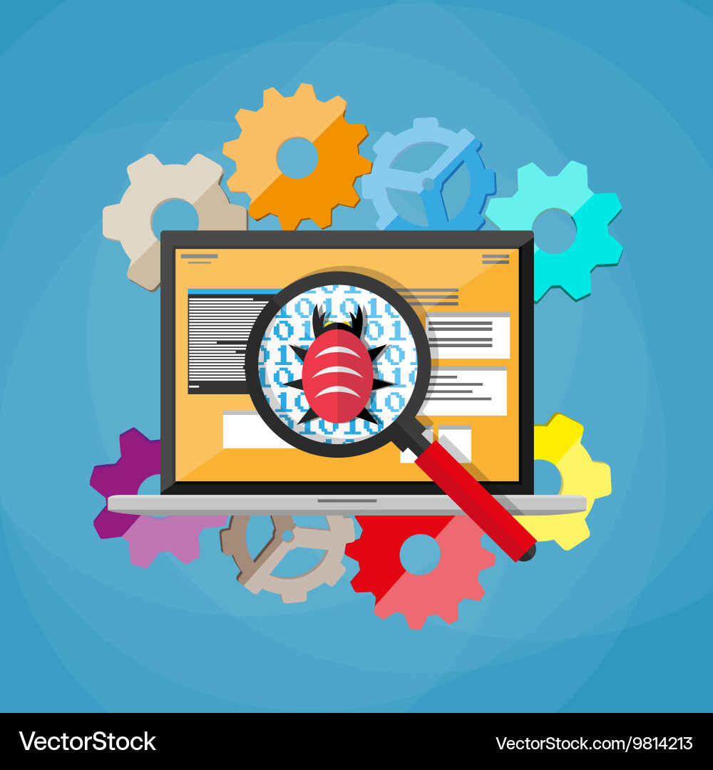 Fehler und Virus im Programmiercode vektorbild