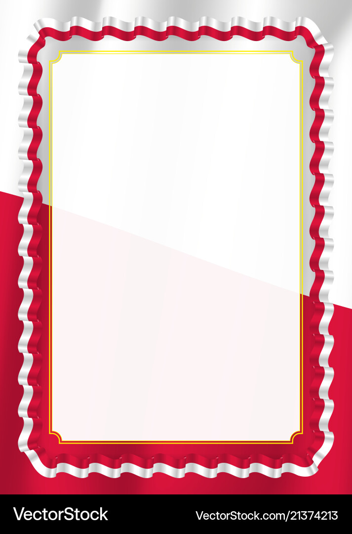 Frame and border of ribbon with poland flag Frame and border of ribbon with poland flag vector image