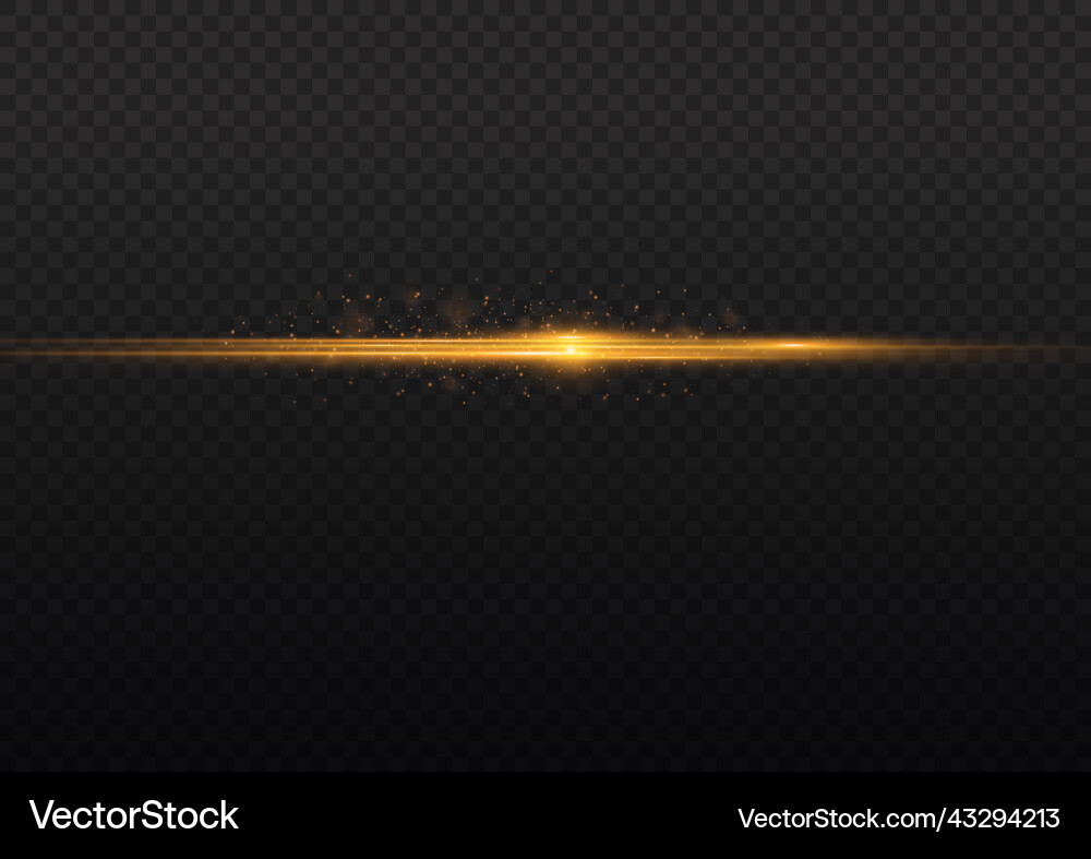 Glanz gelbe Linie horizontale Lichtstrahlen blinken Glanz gelbe Linie horizontale Lichtstrahlen blinken vektorbild
