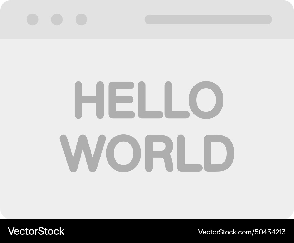 Hello world program icon image Vector Image