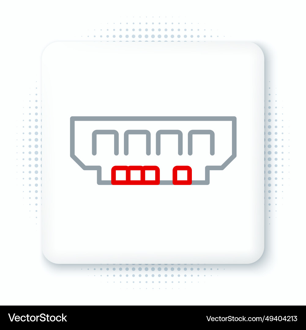 Line ram random access memory icon isolated Line ram random access memory icon isolated vector image