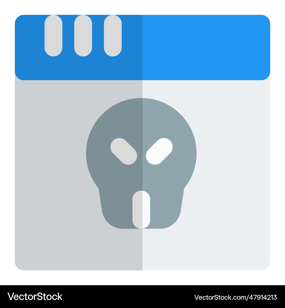 Malware eruption in the web browser window vector image