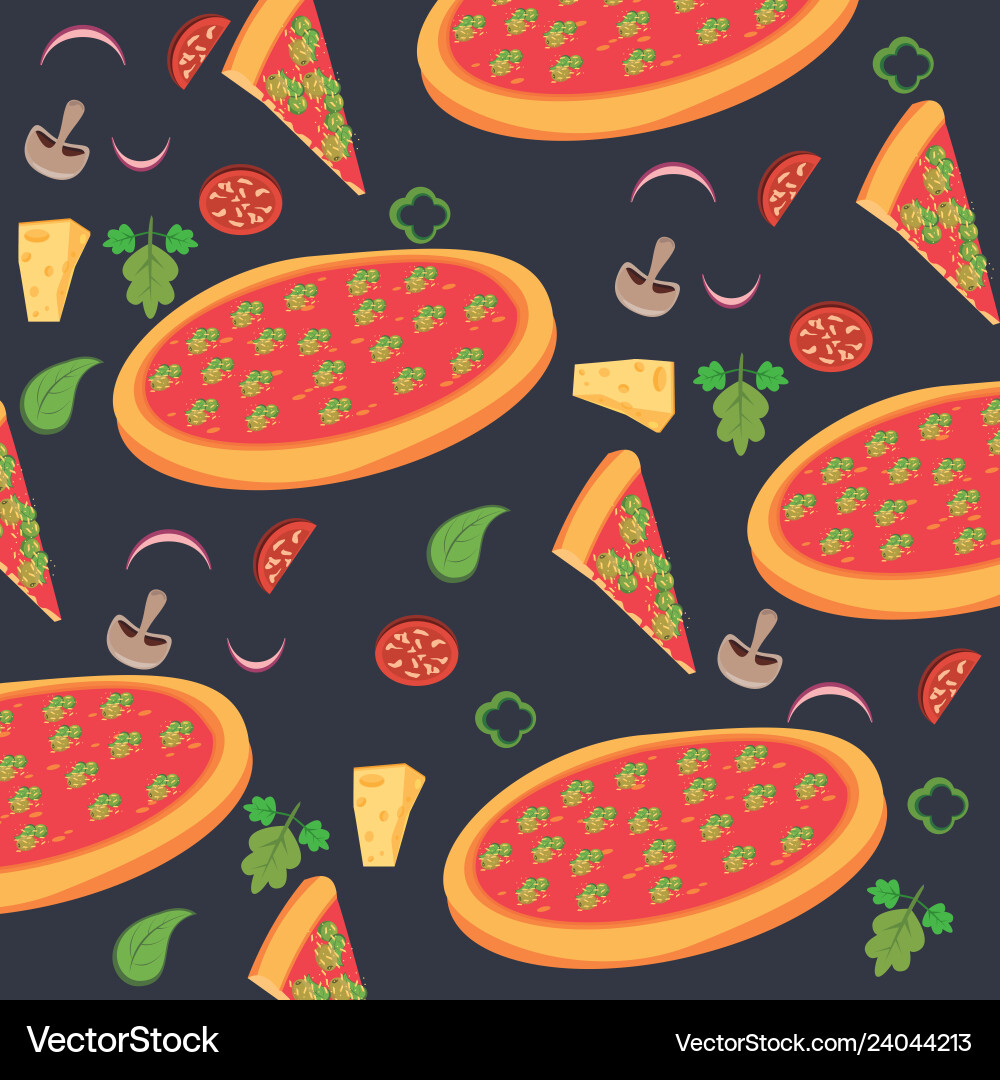 Pizza background pattern Pizza background pattern vector image