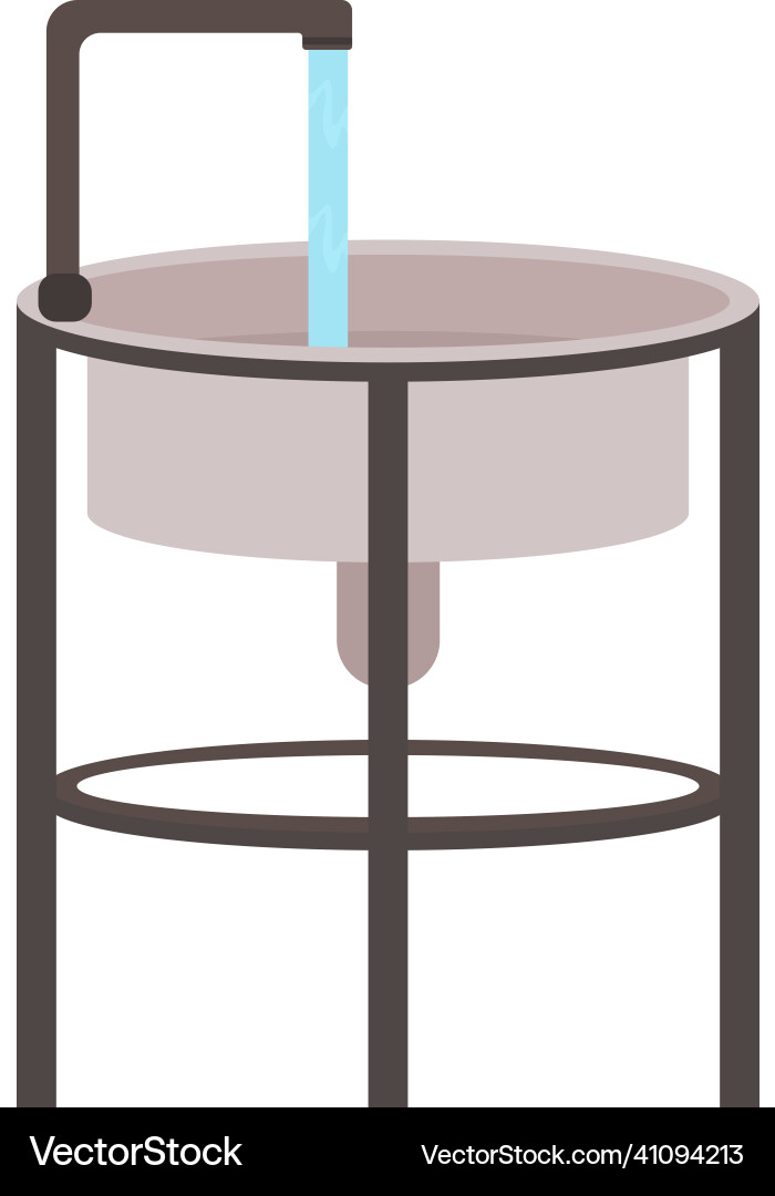 Sink with running water flat color object Sink with running water flat color object vector image