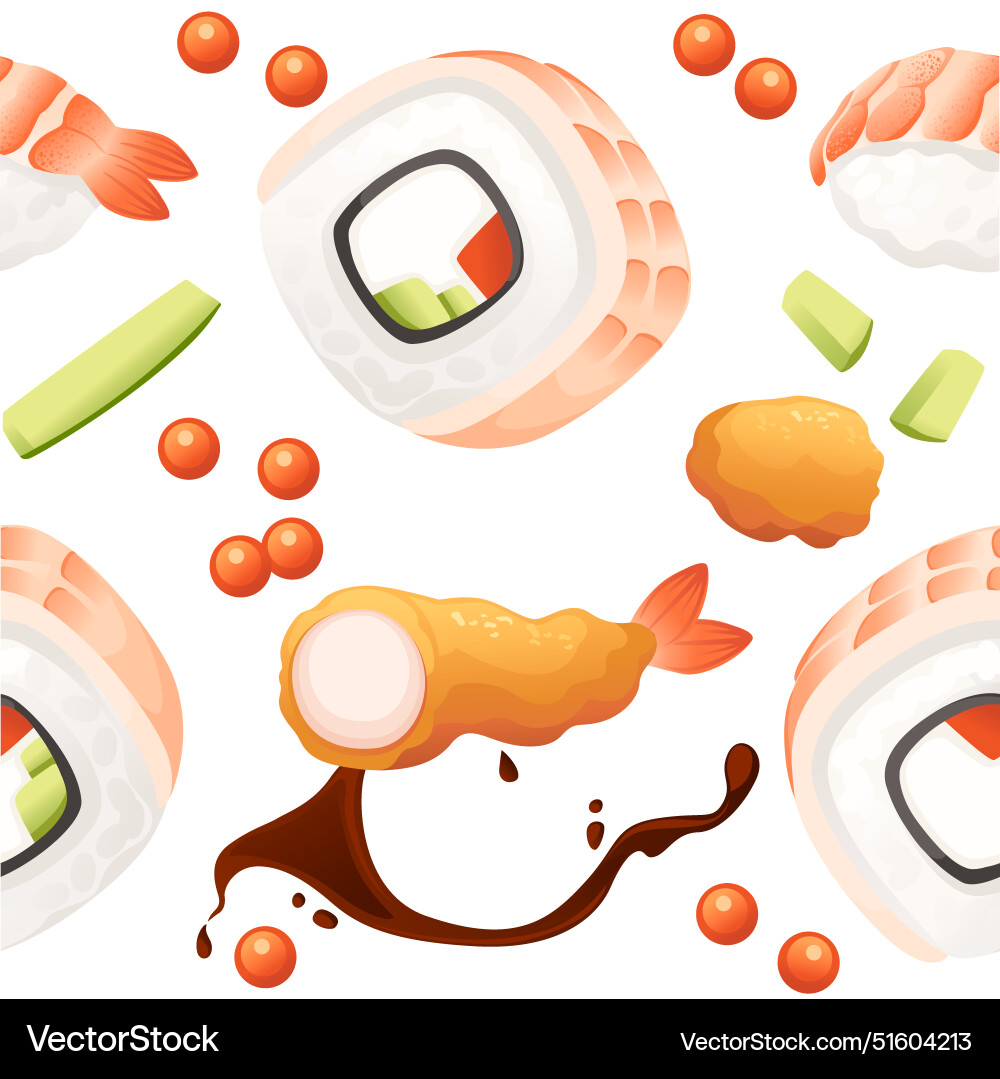 Sushi roll japan Straße Fast Food mit Meeresfrüchten Sushi roll japan Straße Fast Food mit Meeresfrüchten vektorbild