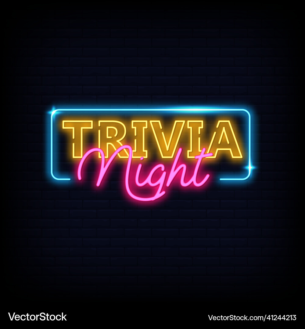 Trivia Nacht Neon Zeichen Stil Text Trivia Nacht Neon Zeichen Stil Text vektorbild