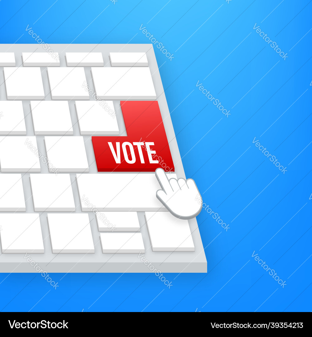 Vote button on keaboard hand click icon finger Vote button on keaboard hand click icon finger vector image