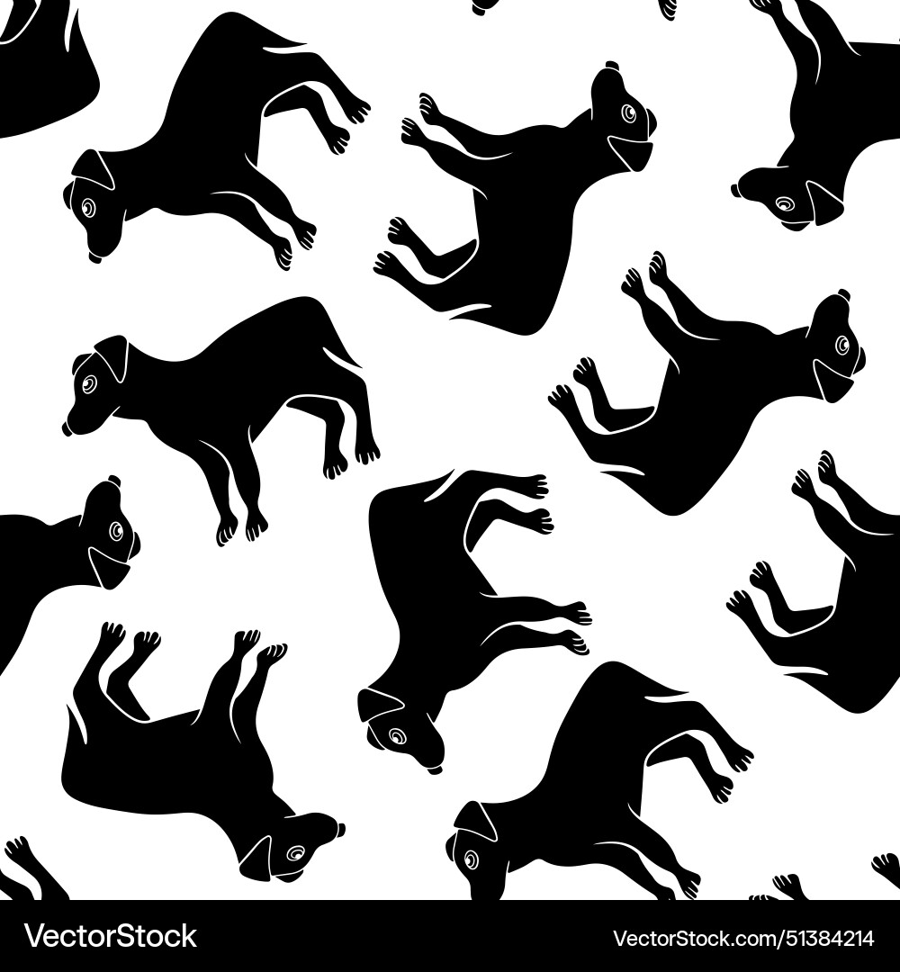 A pattern with silhouettes of dogs Royalty Free Vector Image