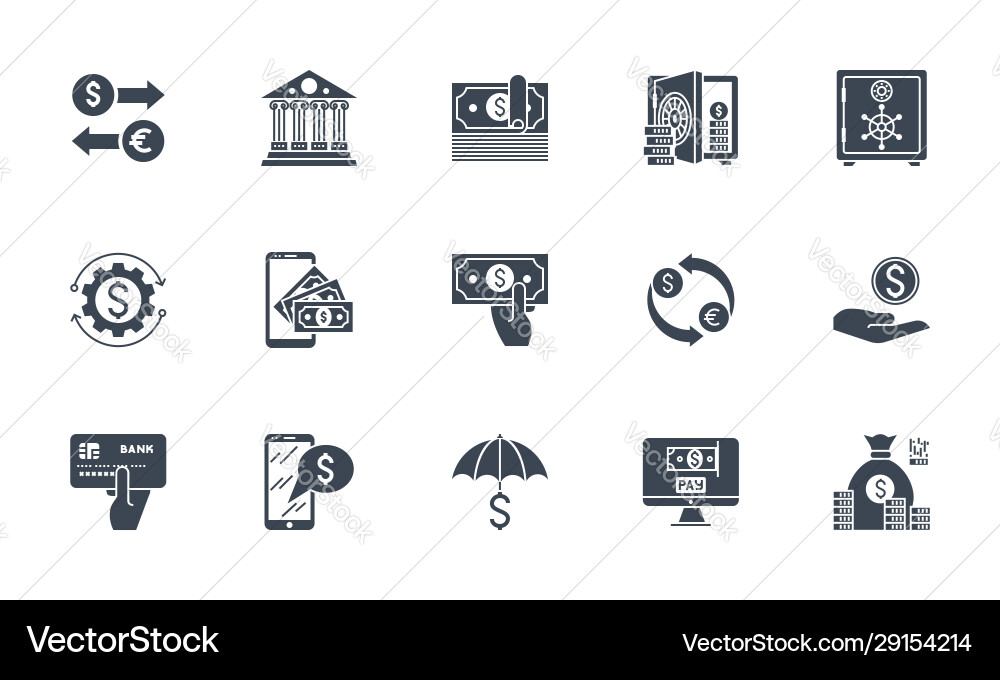 Banking Icons set related glyph Banking Icons set related glyph vektorbild