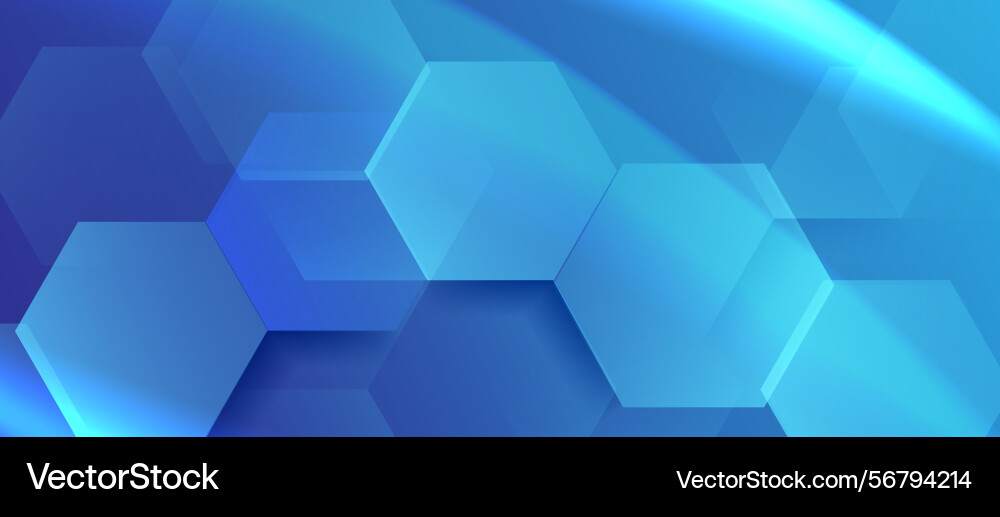 Blue abstract hexagonal background with layered Blue abstract hexagonal background with layered vector image