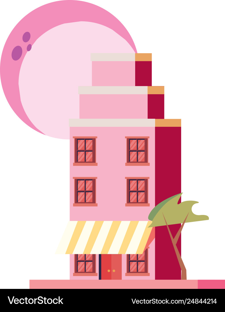 Building with storefront on first floor vector image