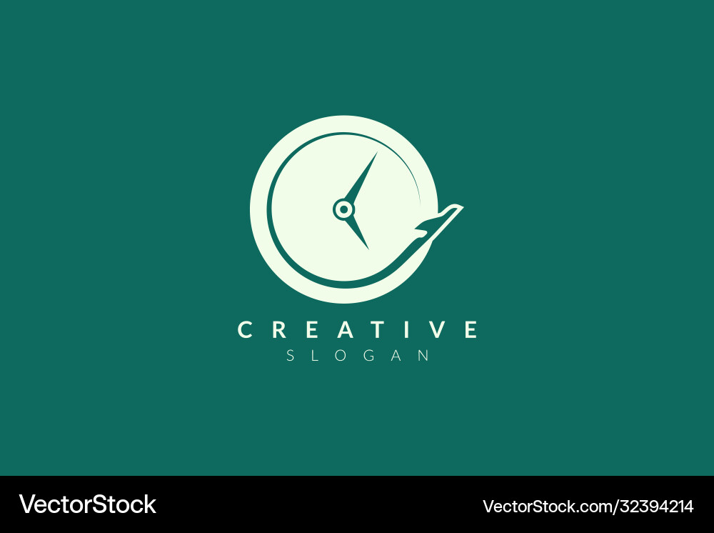 Design combined plane and clock shape Design combined plane and clock shape vector image