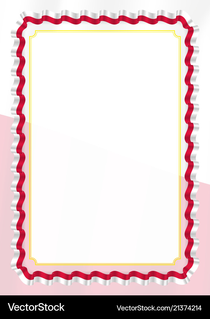 Frame and border of ribbon with poland flag vector image