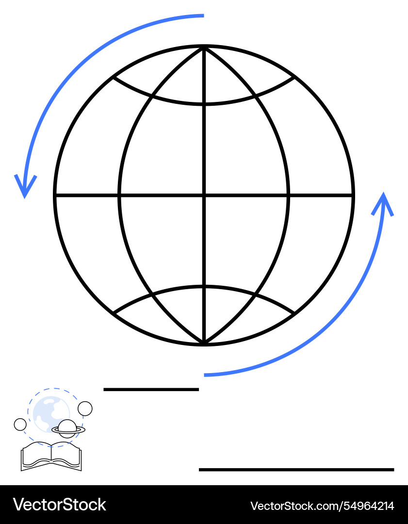 Globe with arrows representing global connectivity Vector Image