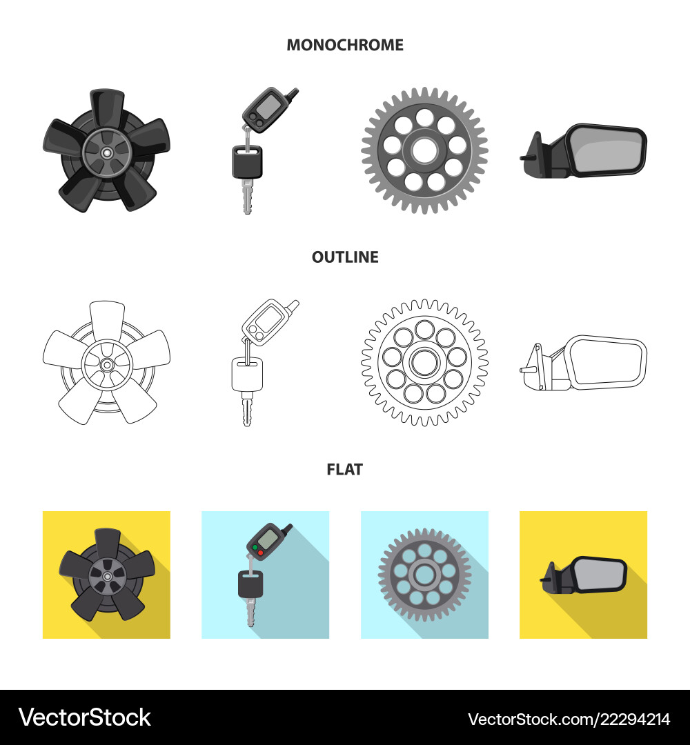 Isolated object of auto and part sign set Isolated object of auto and part sign set vector image