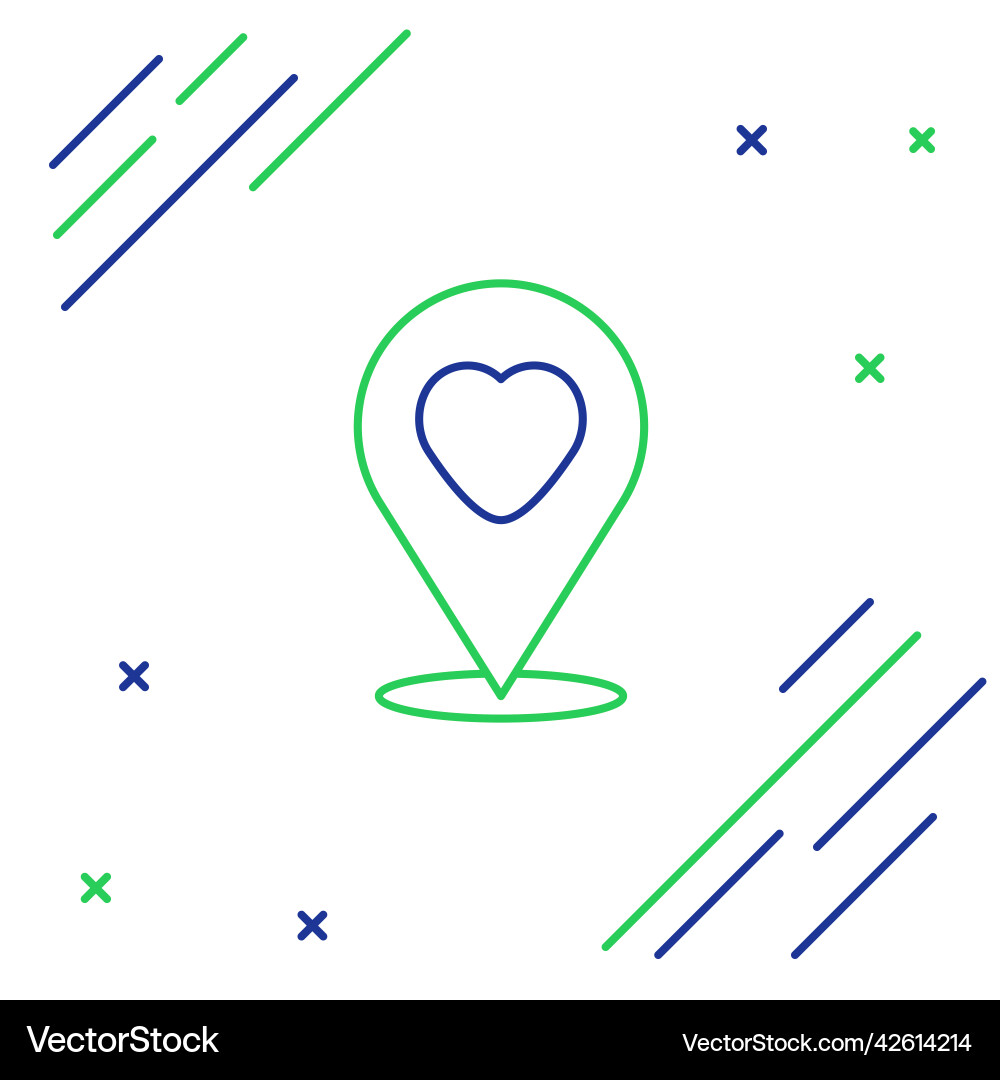 Line map pointer with heart icon isolated on white Line map pointer with heart icon isolated on white vector image