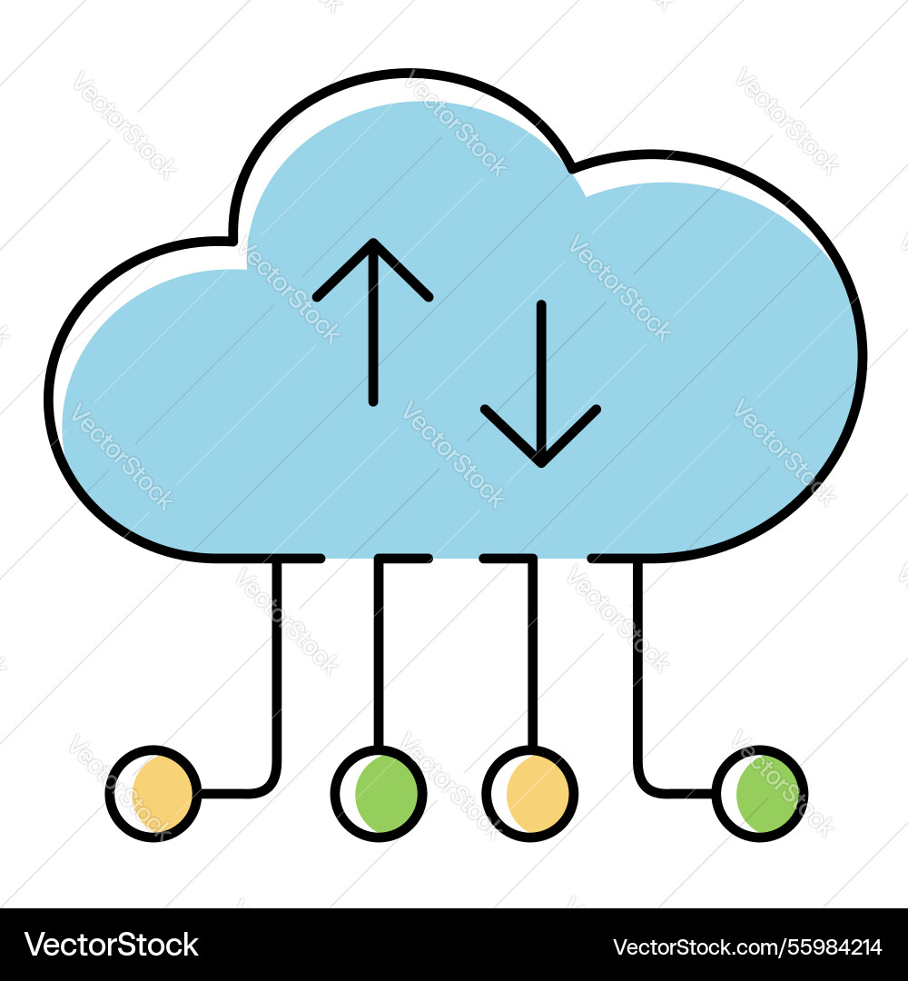 Online cloud hosting and computing icon design vector image