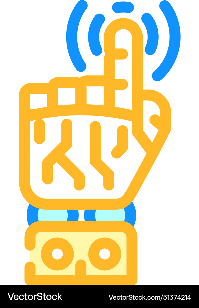 Pointer robot hand gesture color icon Pointer robot hand gesture color icon vector image