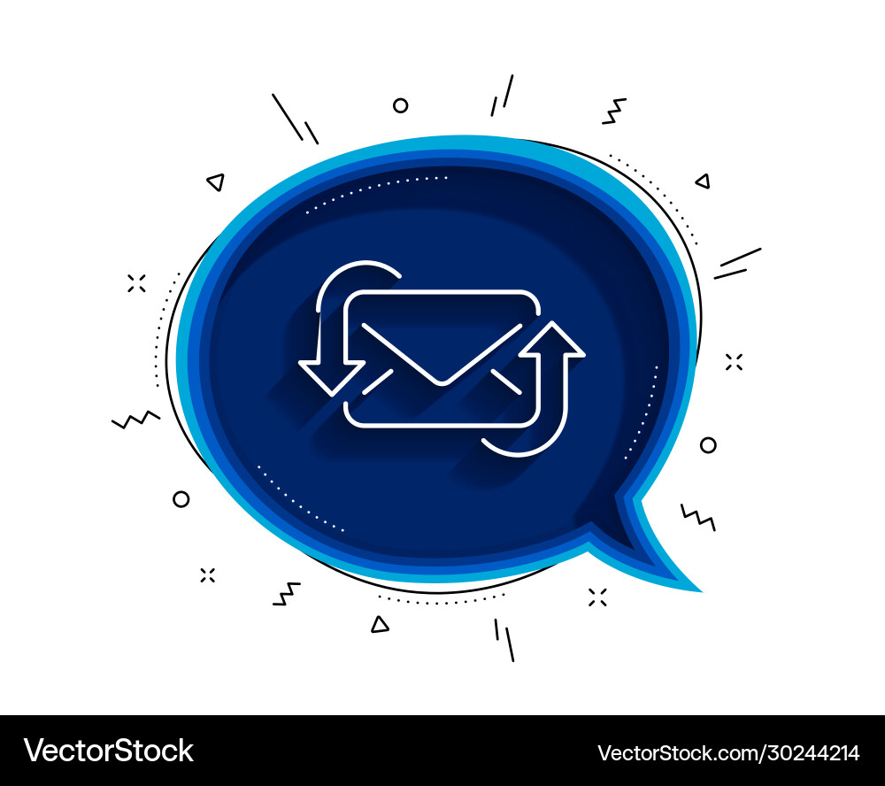 Refresh mail line icon new messages Vector Image