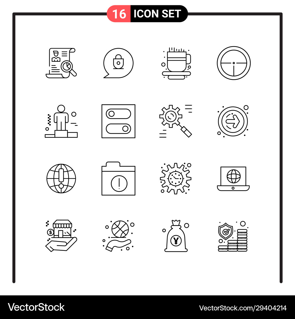 Set 16 line style icons for web and mobile Set 16 line style icons for web and mobile Vector Image