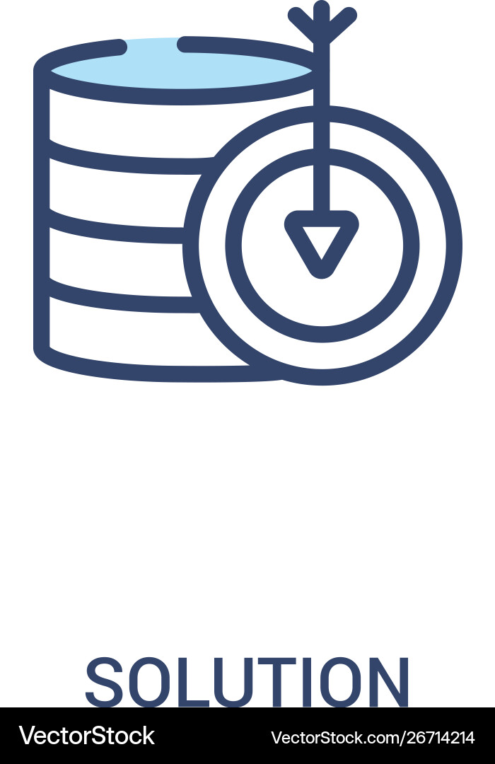 Solution concept 2 colored icon simple line Solution concept 2 colored icon simple line Vector Image