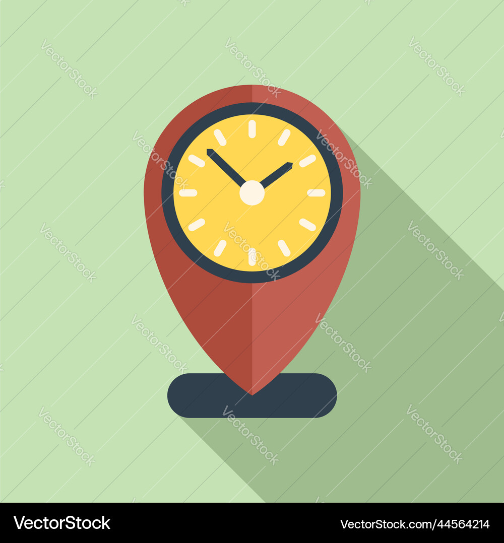 Time location control icon flat work clock Vector Image