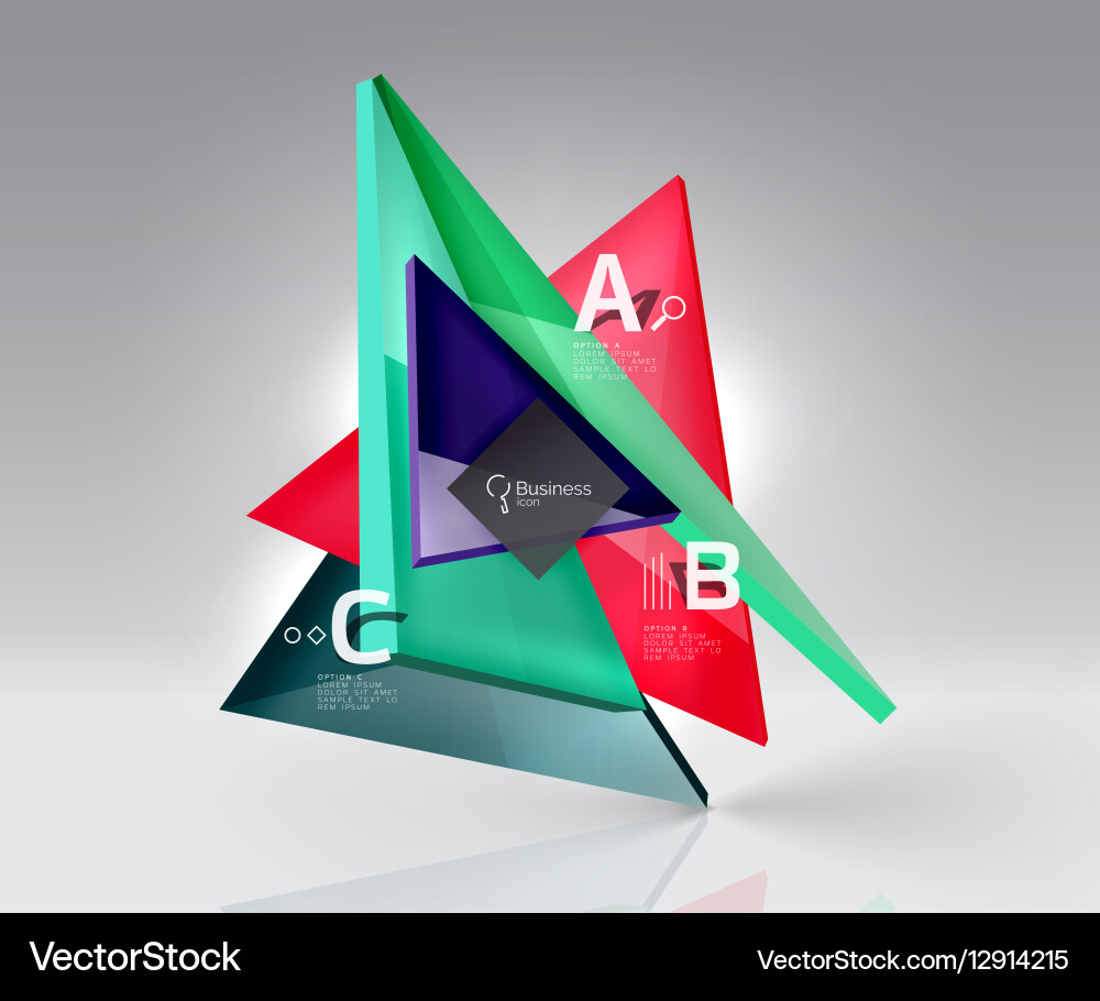 3d triangle abstract background Vector Image