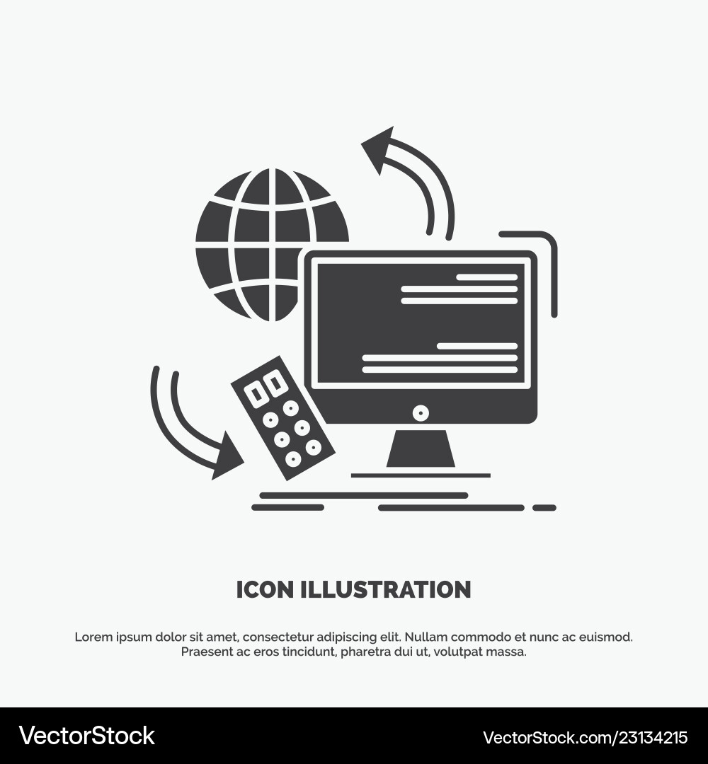 Access control monitoring remote security icon Access control monitoring remote security icon Vector Image
