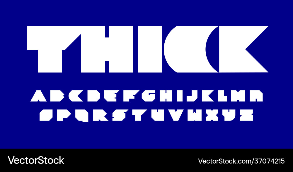 Bold Angular Font - Sharp Edges vektorbild