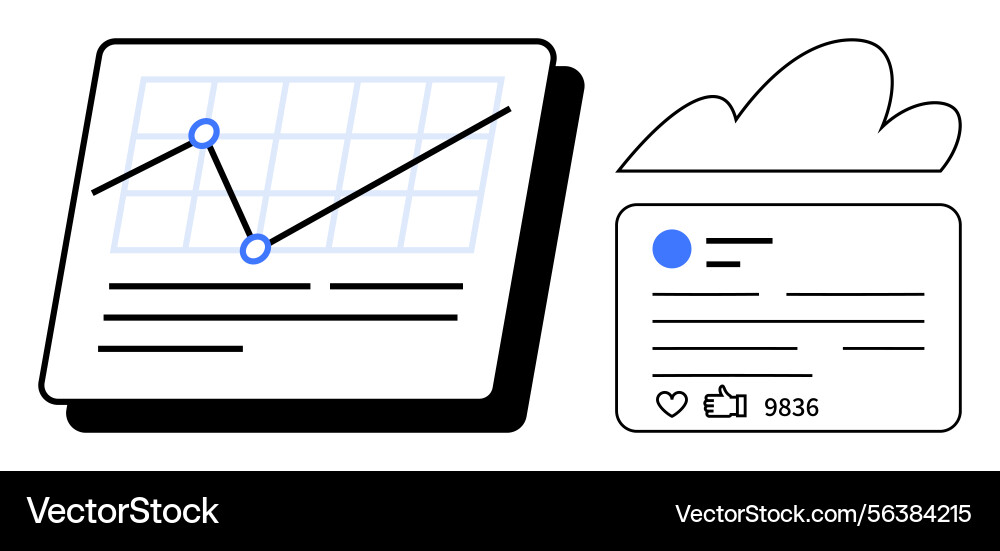 Data analysis dashboard with cloud integration Data analysis dashboard with cloud integration vector image