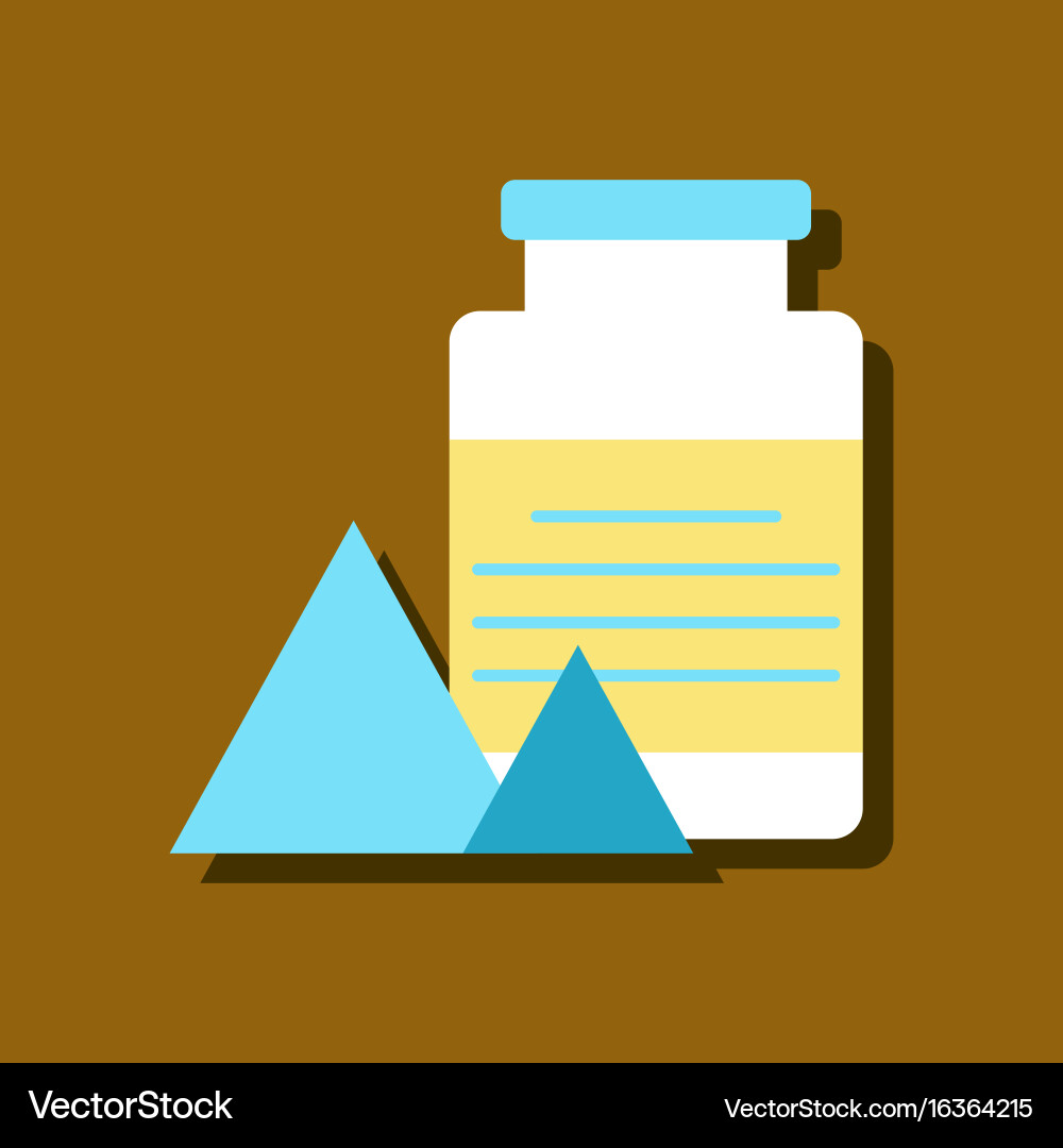 Flat icon design collection jar and pyramids Vector Image