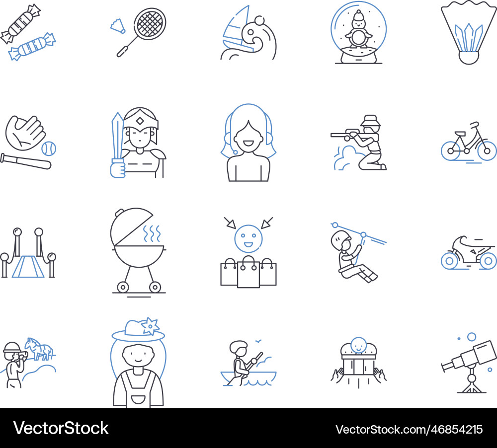 Hobby commerce line icons collection collectibles Hobby commerce line icons collection collectibles vector image