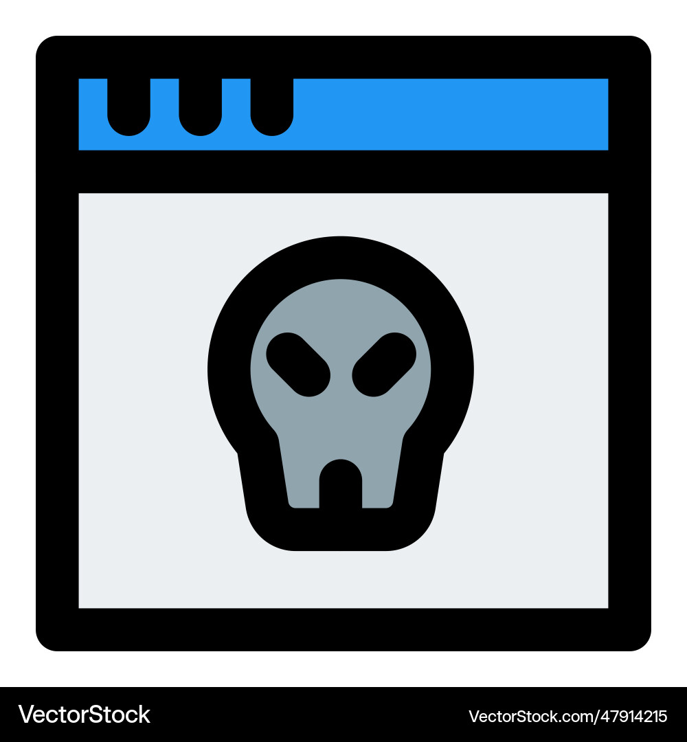 Malware eruption in the web browser window Vector Image
