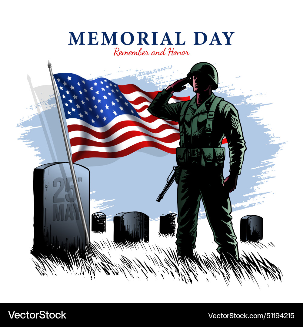 Memorial day clipart or symbol soldiers Memorial day clipart or symbol soldiers vector image