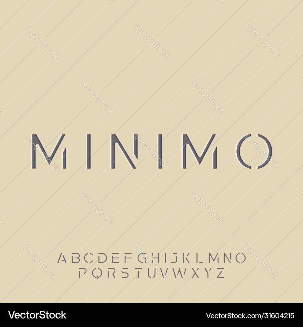 Minimo Font - Minimalist Alphabet Vector Image