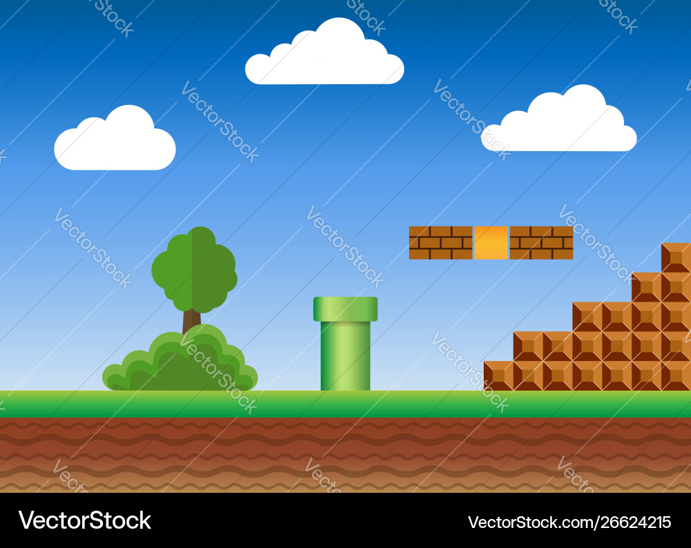 Old video game retro style background Old video game retro style background vector image
