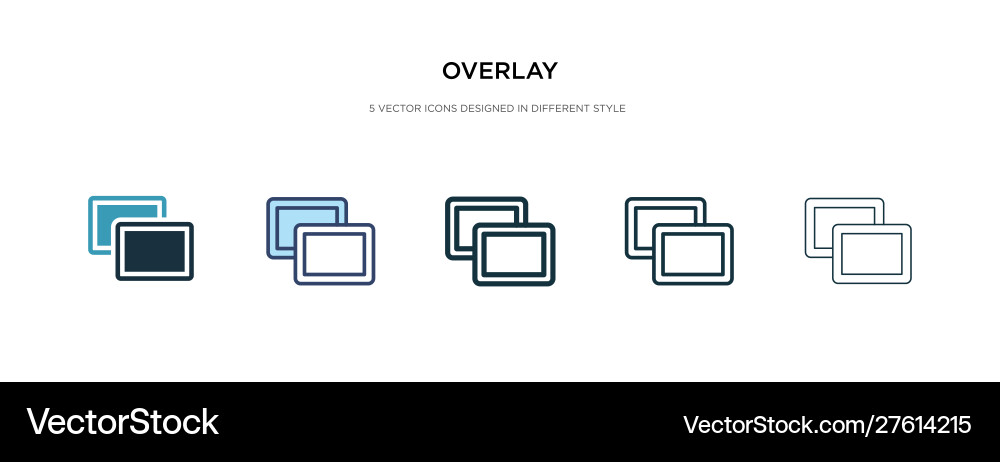 Overlay icon in different style two colored Overlay icon in different style two colored vector image