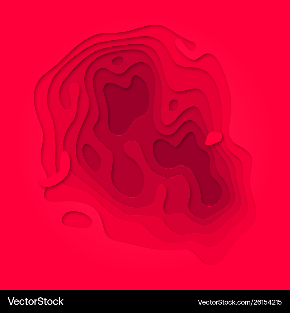Paper Cut Red Layered Paper Cut Background vector image