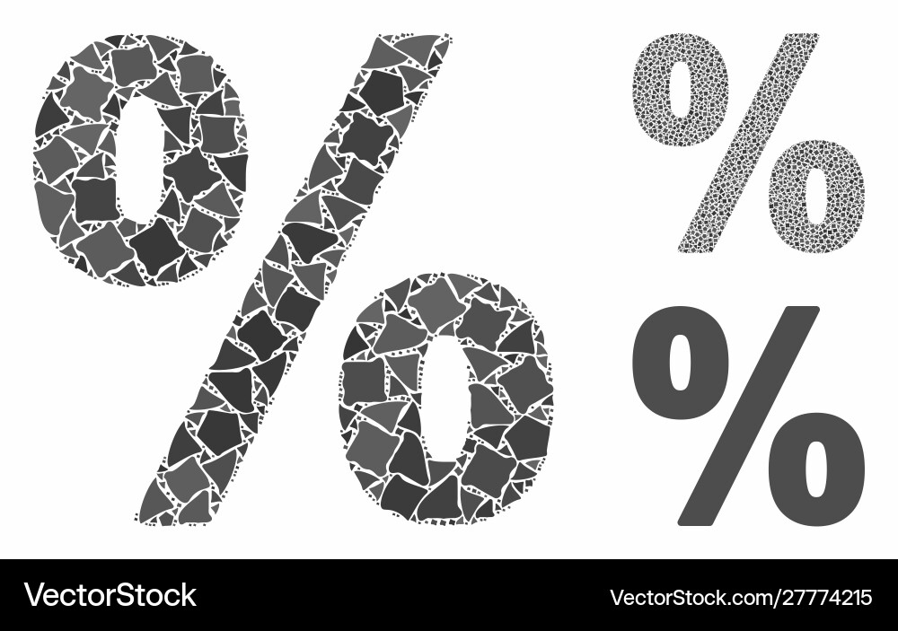 Percent composition icon bumpy elements Percent composition icon bumpy elements vector image
