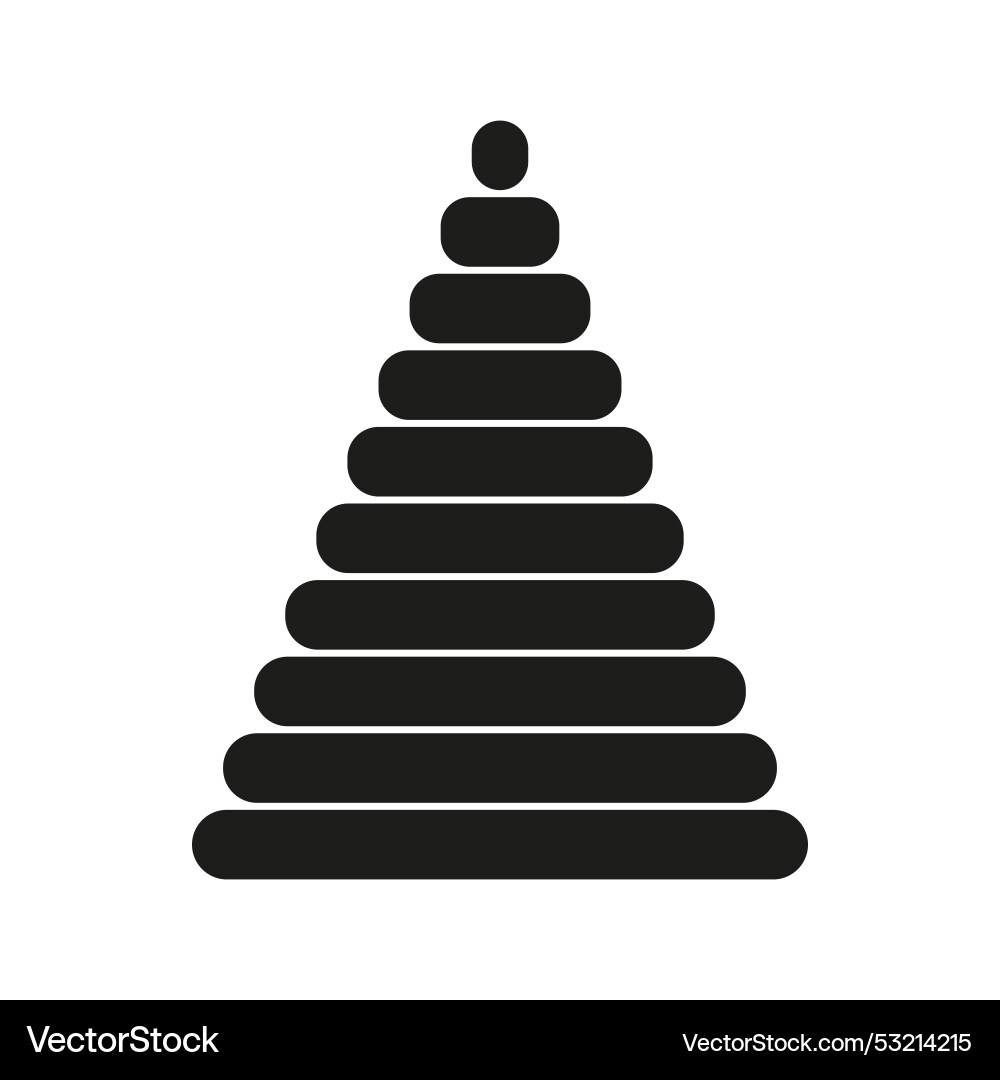 Pyramid stack icon geometric tiered shapes simple Vector Image