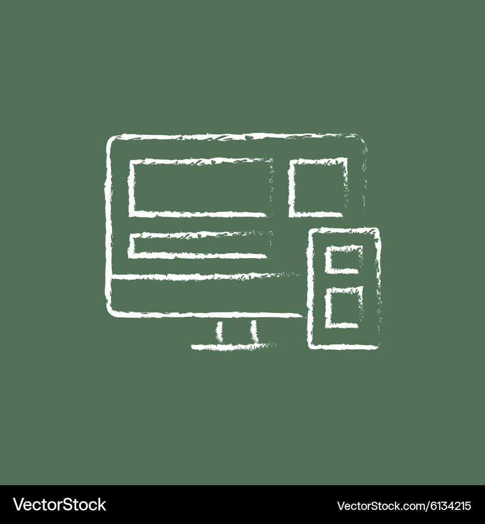 Responsive web design icon drawn in chalk Vector Image