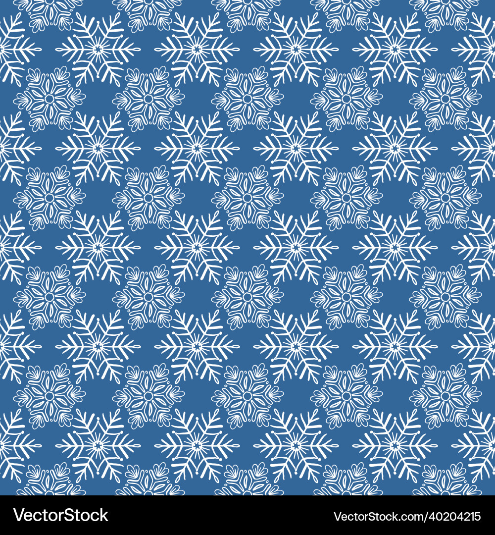 Seamless pattern with snowflakes of different Seamless pattern with snowflakes of different Vector Image