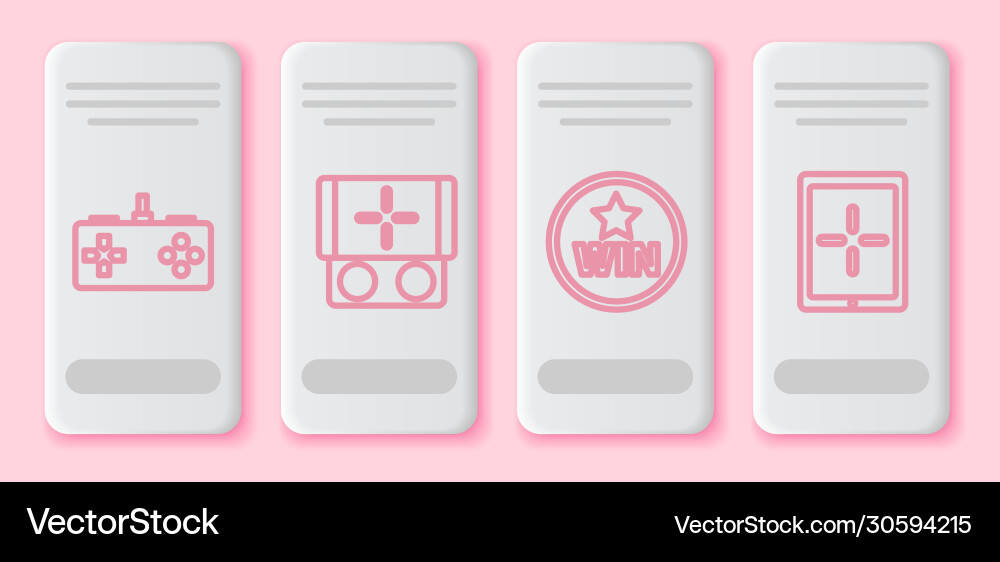 Set line gamepad portable video game console vector image