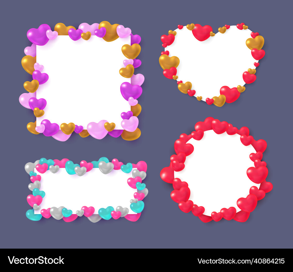 Set of backgrounds with borders realistic Set of backgrounds with borders realistic vector image