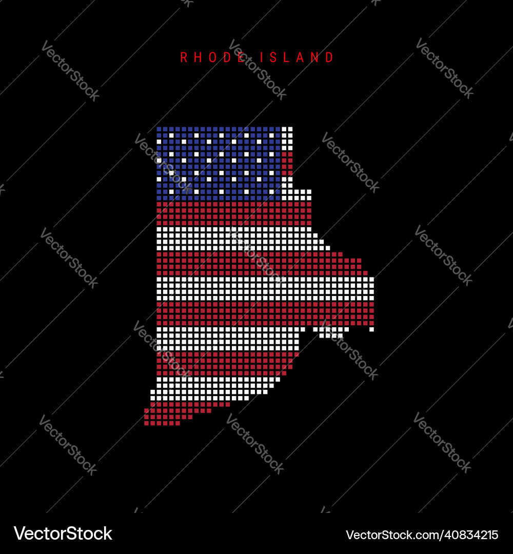 Square dots pattern map of rhode island dotted Square dots pattern map of rhode island dotted vector image
